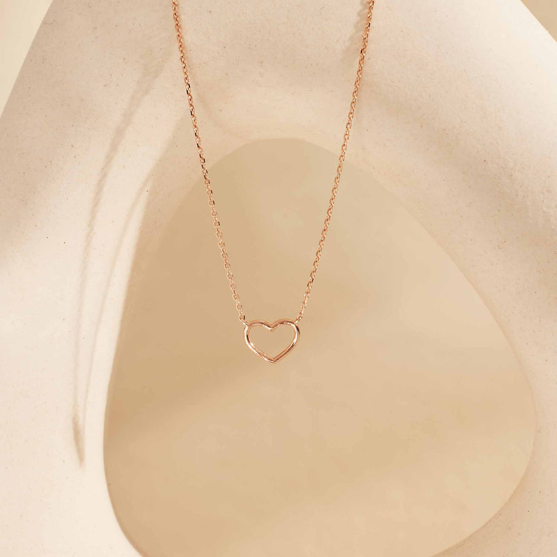Isabel Bernard La Concorde Amore 14 Karaat Rosé Gouden Collier Met Hartje IB340063-zoom-