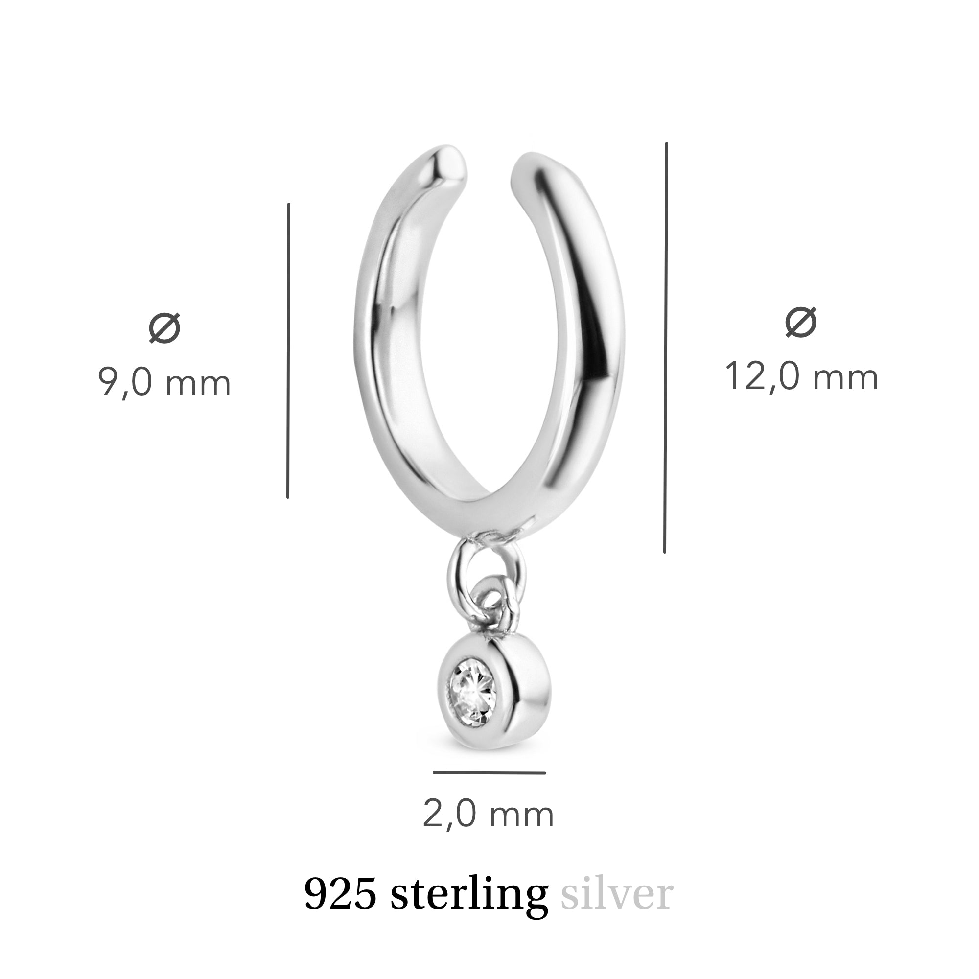 Violet Hamden Venus 925 Sterling Zilveren Ear Cuff Met Geboortesteen VH370001-AUG