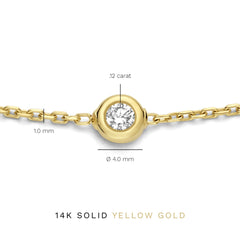 Isabel Bernard De la Paix Alfie 14 Carat Golden Bracelet | diamond 0.12 ct | IBD320001