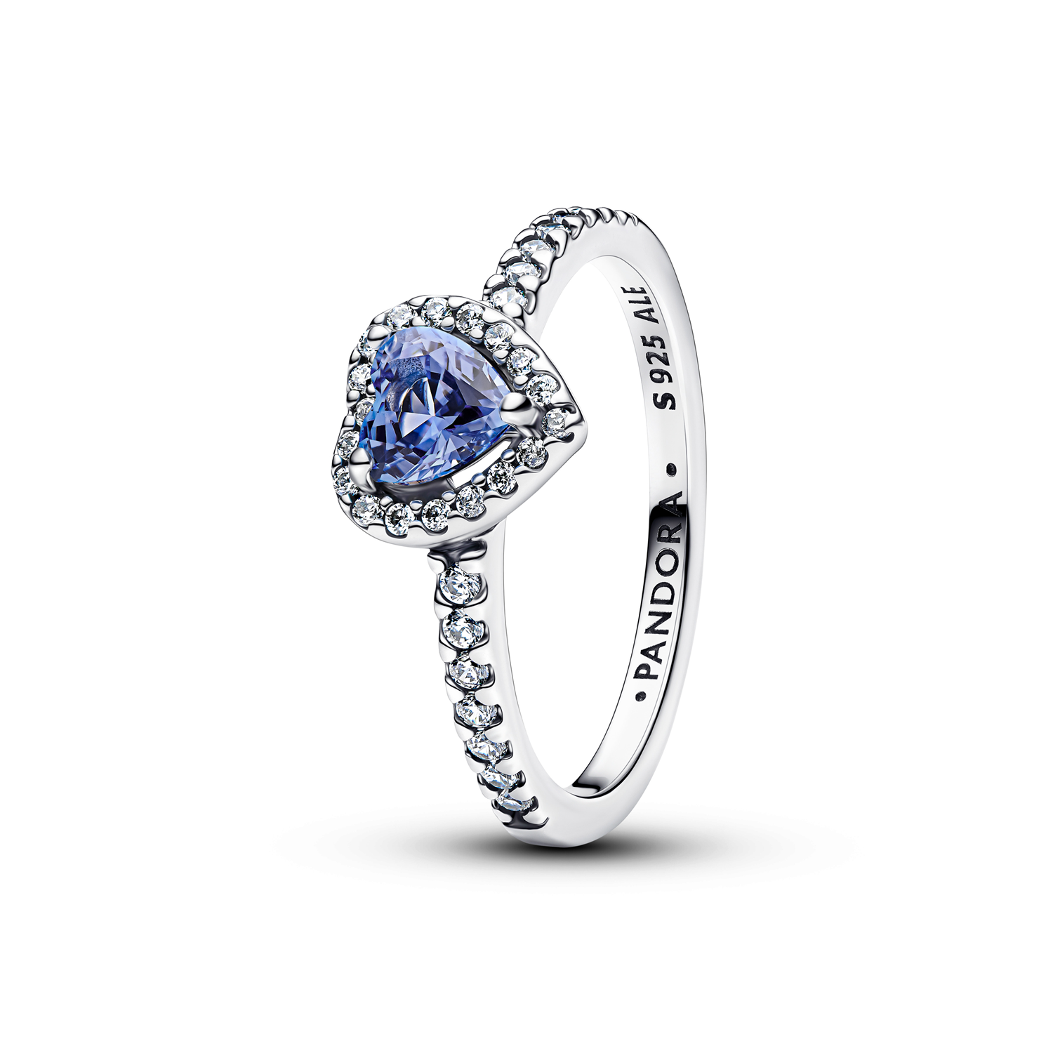 Pandora Timeless 925 Sterling Silver Sparkling Elevated Heart Ring 198421C05-52