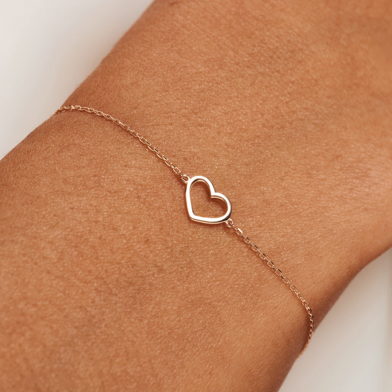 Isabel Bernard La Concorde Amore 14 Karaat Rosé Gouden Armband Met Hartje IB320043-zoom-