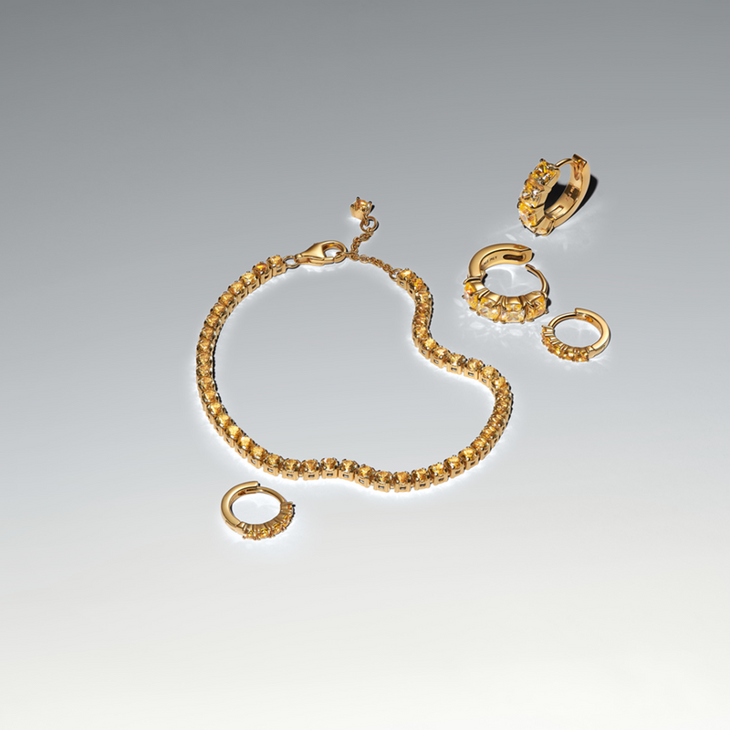 Pandora Timeless Gold Plated Gele Oorringen 263851C02-zoom-