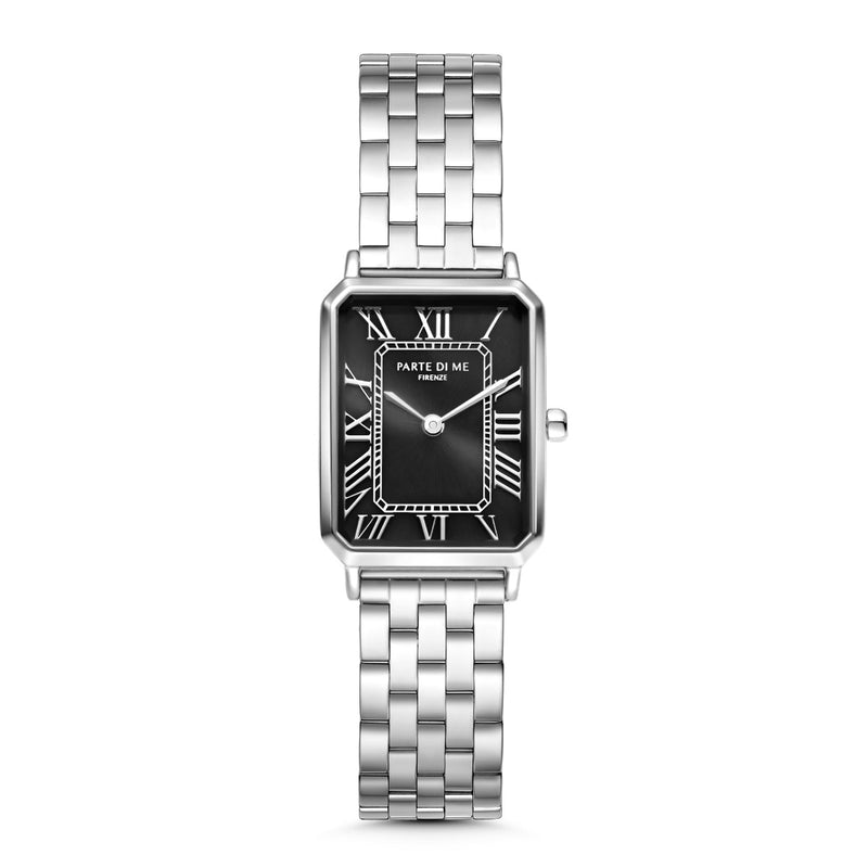 Parte di Me Orologio rechthoekig dameshorloge zilverkleurig en zwart PDM09025-zoom-