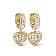Karma 925 Sterling Silver Zirconia Lulu Heart Earrings A172GP