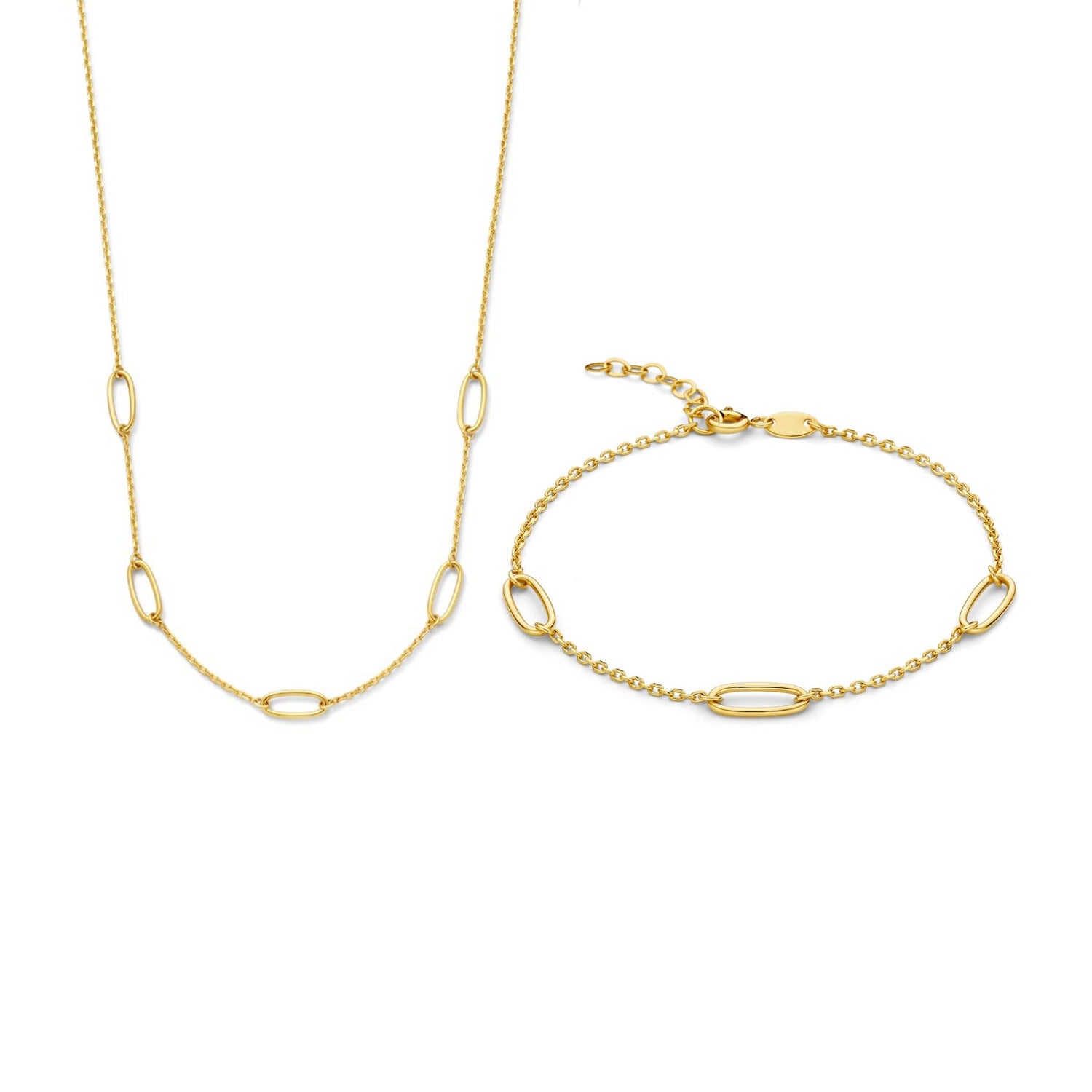 Beloro Jewels Regalo d'Amore 9 karat gold necklace and bracelet gift set BO90030