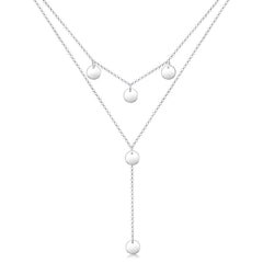 Elli 925 Sterling Silver Layered Y Chain Necklace 2004-BF-0007677-001