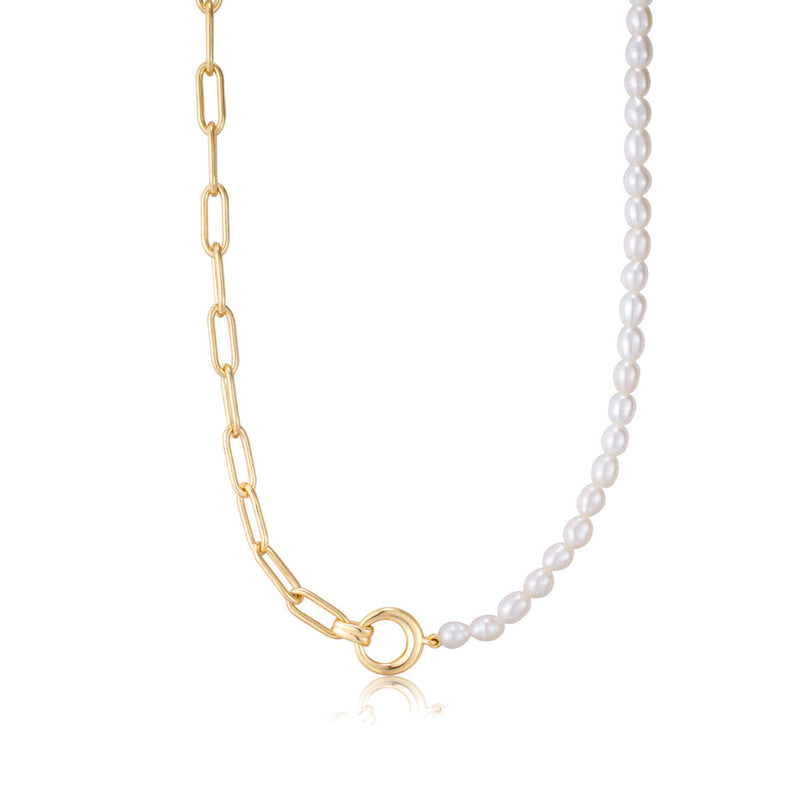 Ania Haie Pearl Power 925 Sterling Silver Gold-coloured Necklace AH-N043-01G-zoom-