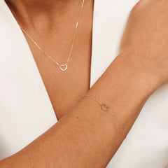 Isabel Bernard Cadeau d'Isabel 14 Carat Golden Necklace and Bracelet giftset IB90058