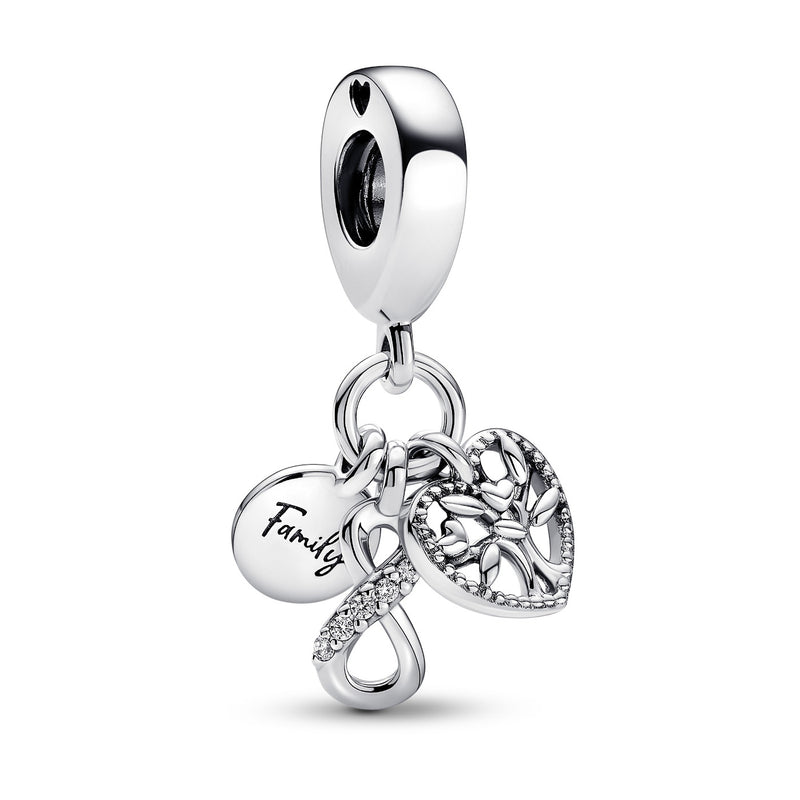 Pandora Moments 925 Sterling Silver Family Infinity Triple Hangende Bedel 792201C01-zoom-