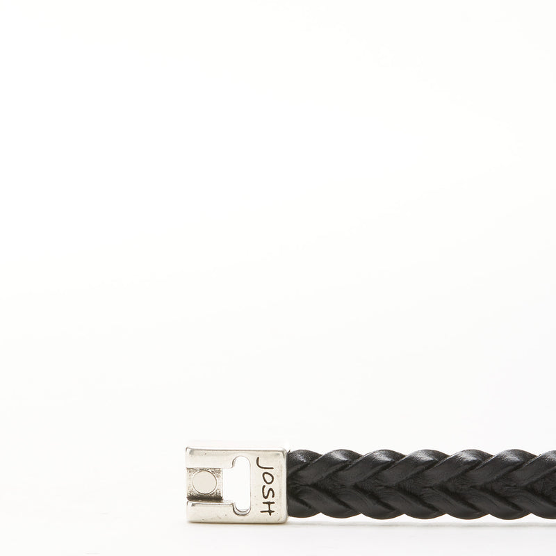 Josh Silver colored/Black Bracelet 24728-BRA-S/BLACK-M (Length: 20.50 cm)-zoom-