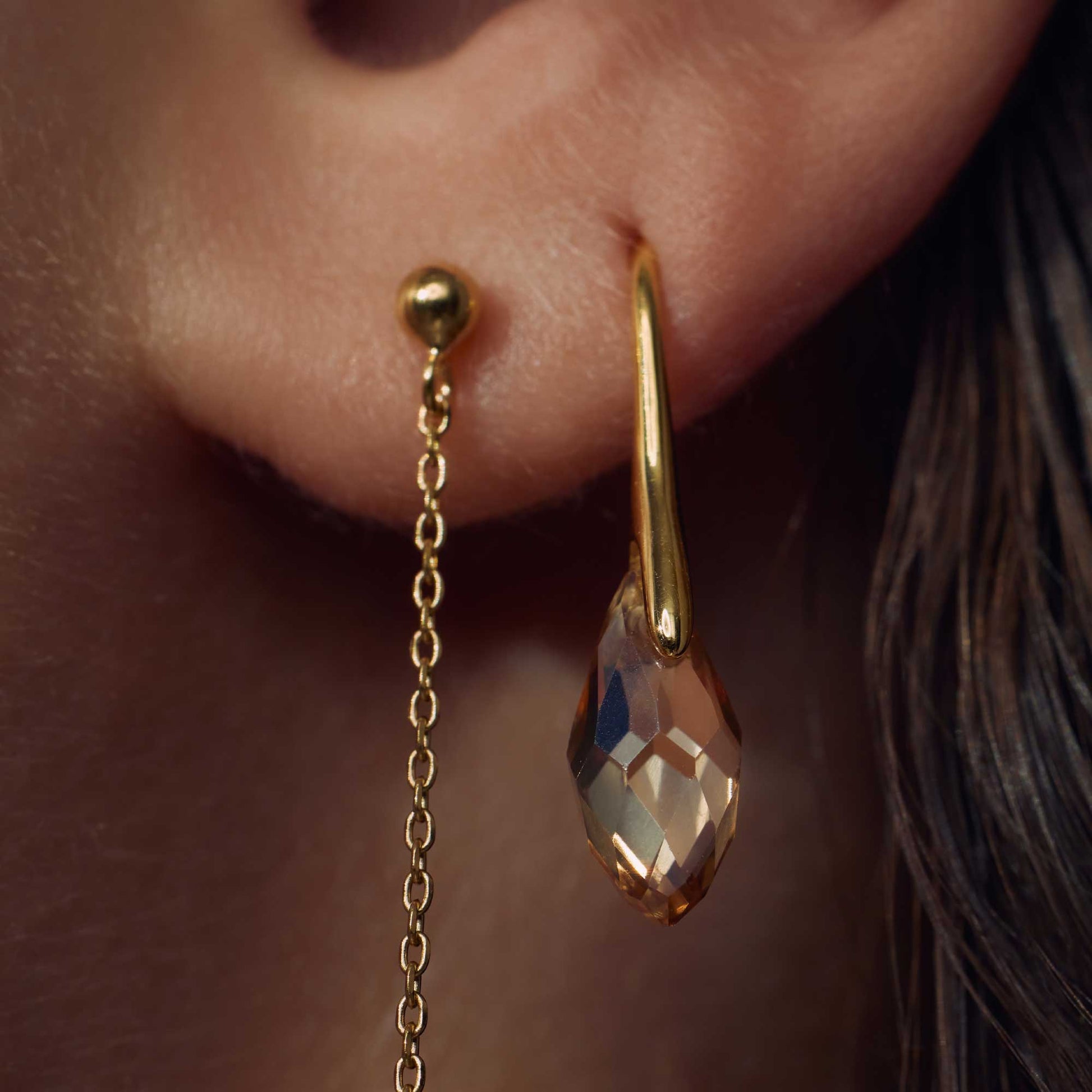 Parte Di Me La Sirena Ombrone 925 Sterling Silver Gold Plated Drop earrings PDM36146