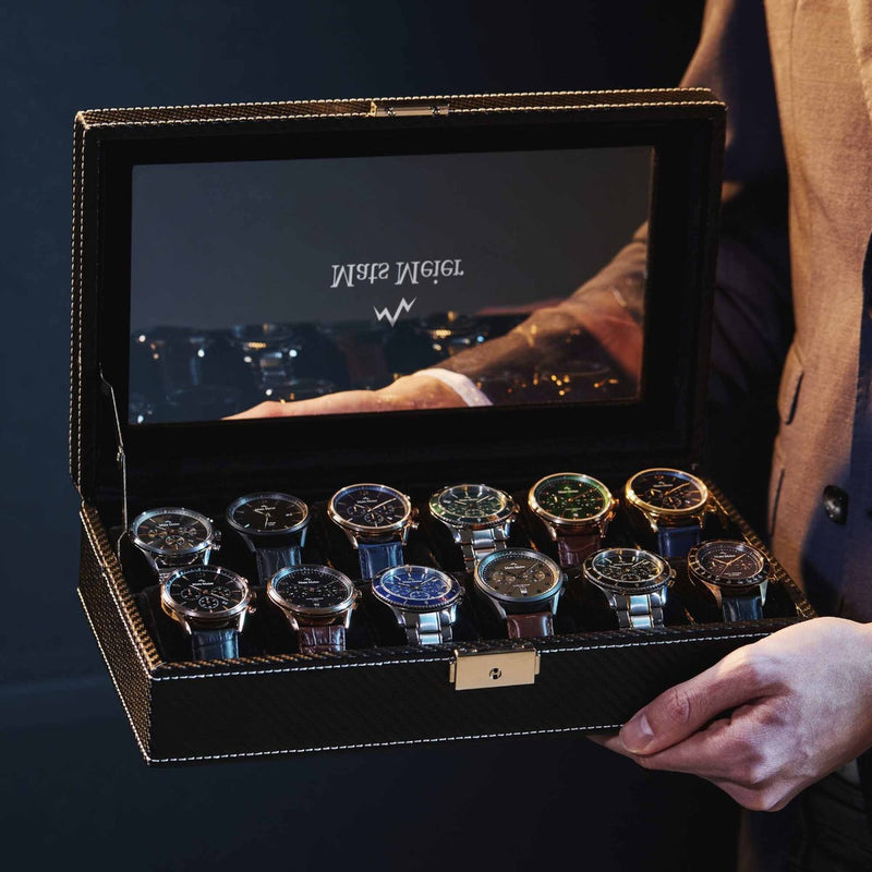 Mats Meier Mont Fort Zwarte Horlogebox voor 12 Horloges MM-Watchbox-1909-zoom-