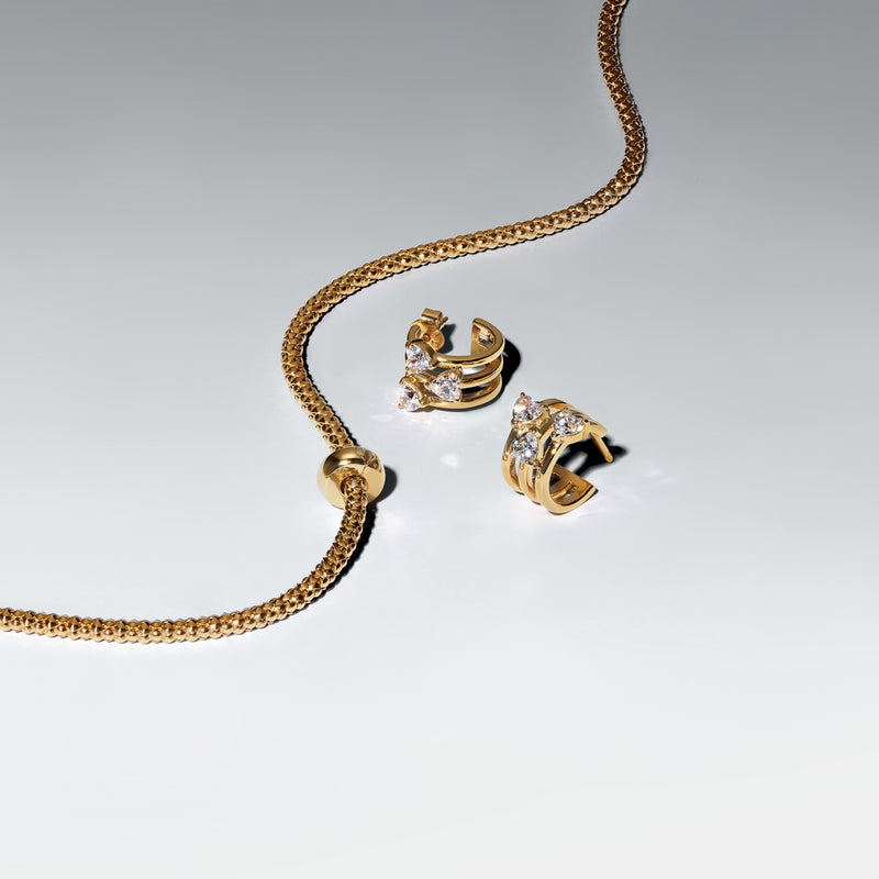 Pandora Clips and Safety Chains Gold coloured Heart closure clip Charm 763678C00-zoom-