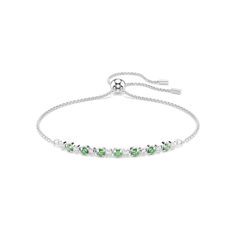 Swarovski Matrix Tennis Zilveren Armband met Groene Accenten 5758987-zoom-