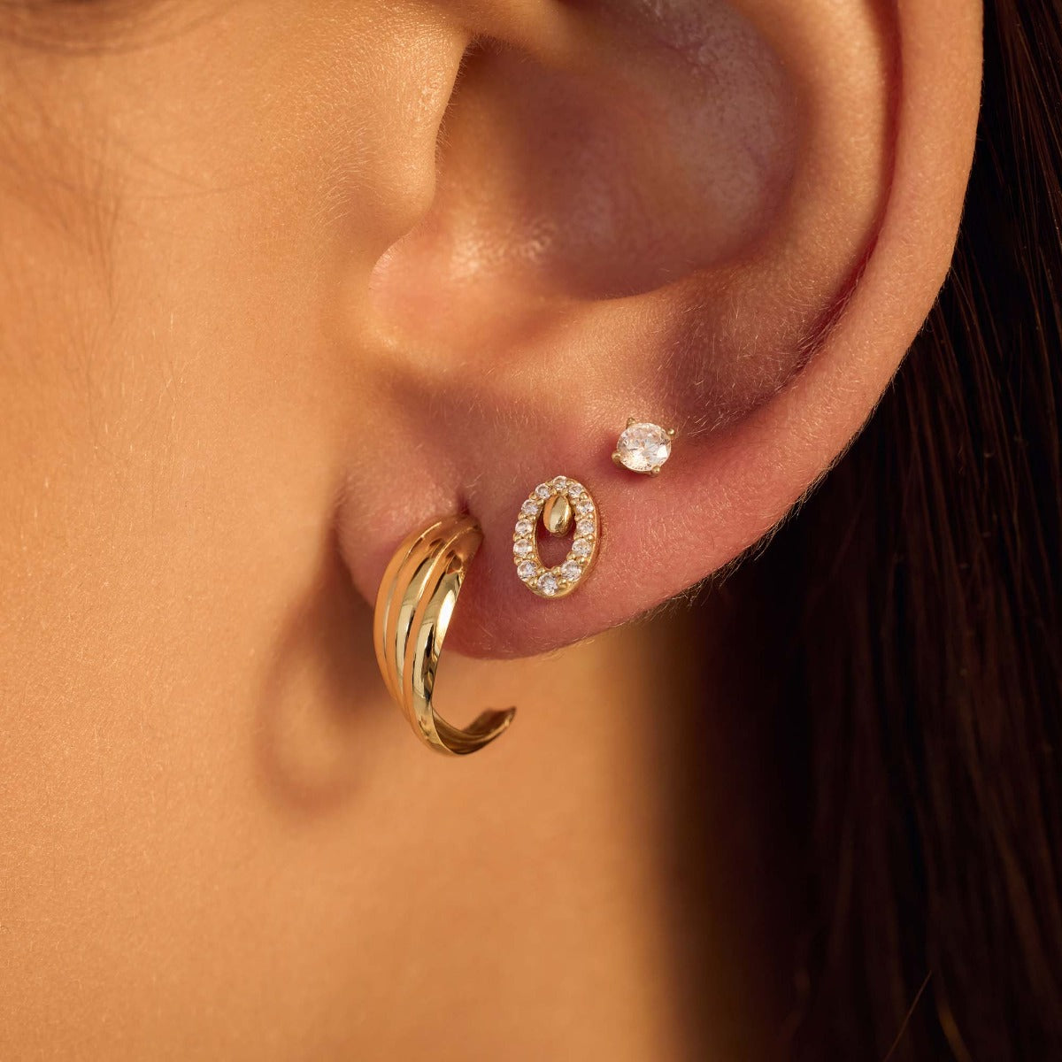Beloro Jewels Monte Napoleone Leontina 9 carat gold Ear Studs BO360020