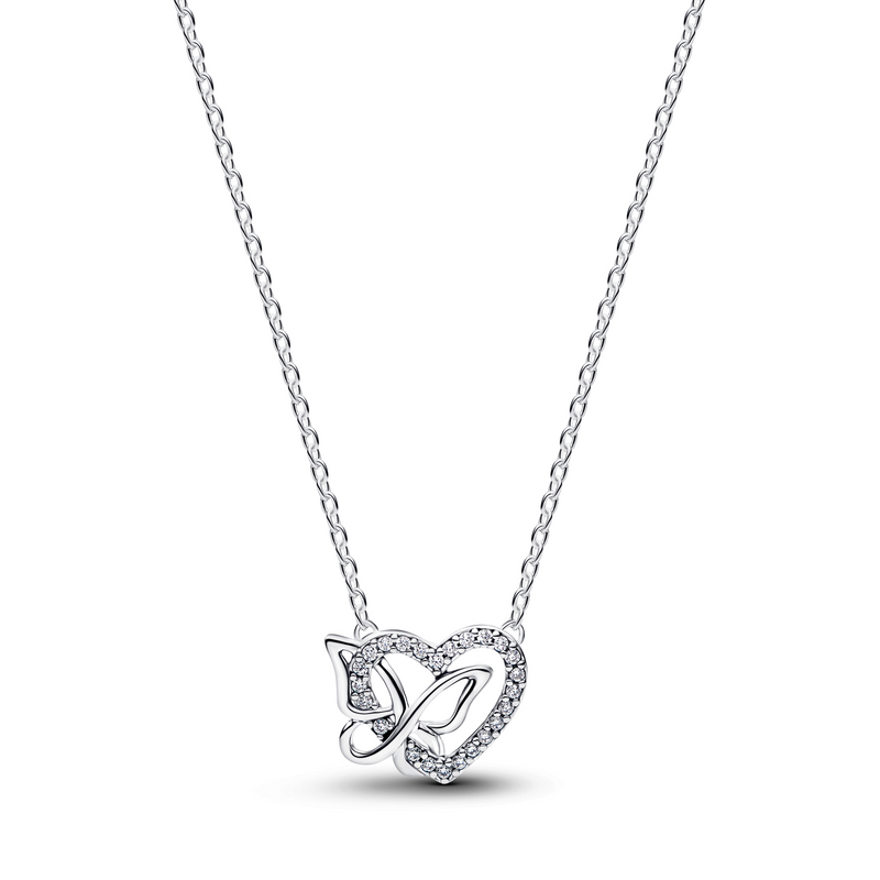 Pandora Moments Verstrengeld Hart & Vlinder Hanger Ketting 394477C01-45-zoom-
