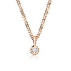 Elli 925 Sterling Silver Solitaire Necklace with Diamond (0.03 ct) 2004-BF-0007979-001