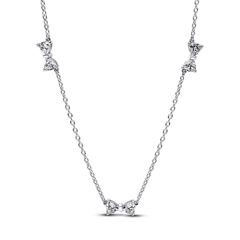 Pandora Timeless 925 Sterling Silver Bow Station Chain Necklace 394231C01-40-zoom-