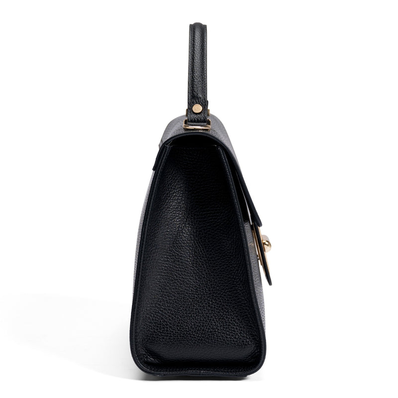 Femme Forte Simone Midi Zwarte Handtas van Kalfsleer IB21127-001-zoom-