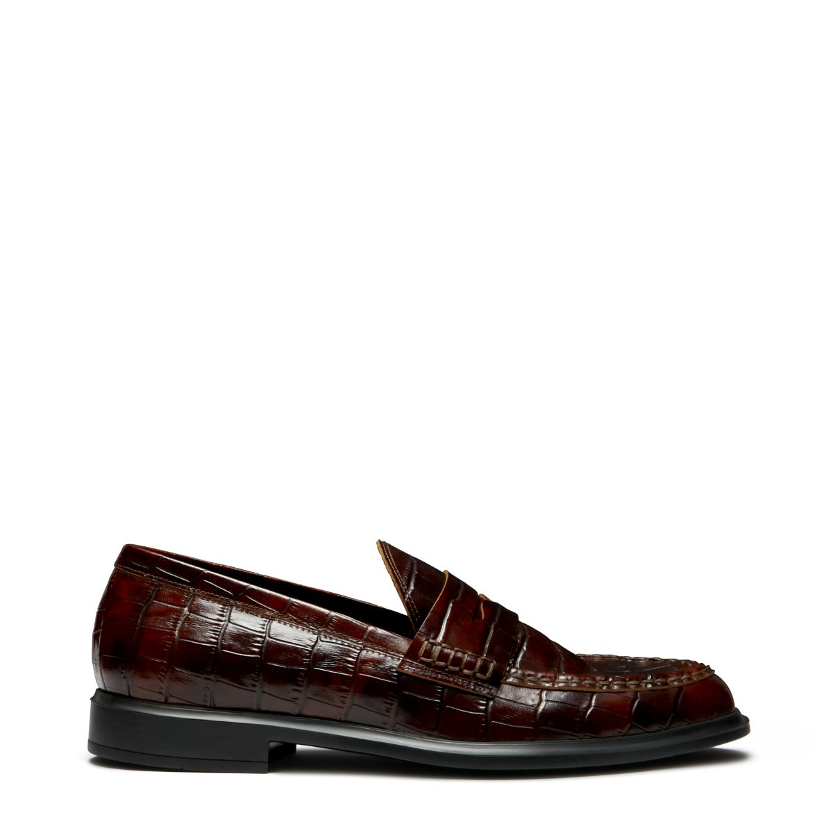 Isabel Bernard Vendôme Blandine croco brown calfskin leather loafers IB51015-230-37
