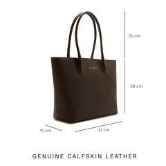 Isabel Bernard Honoré Lysanne Brown Calfskin Leather Shopper IB25089