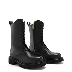 Isabel Bernard Vendôme Myrthe Black Calfskin Lace-up boots IB53008-01-36