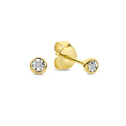 Isabel Bernard De La Paix Inaya 14 Karaat Gouden Oorknoppen | Diamant 0.02 ct | IBD360024