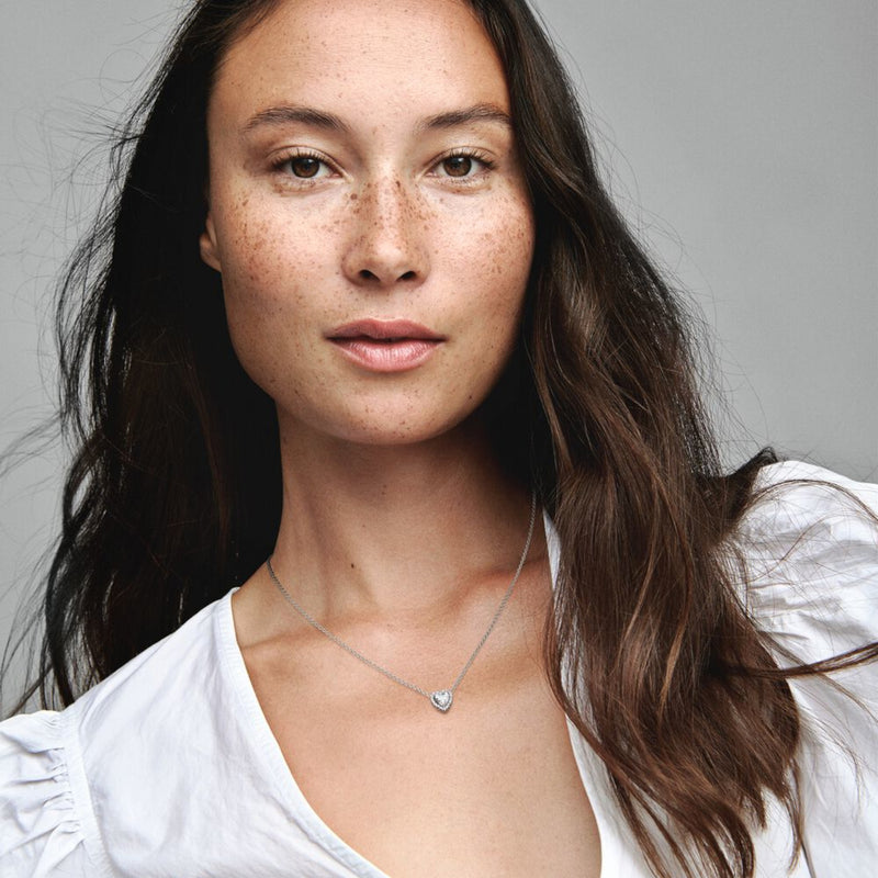 Pandora Stories 925 Sterling Silver Heart Necklace 398425C01-45 (Length: 45.00 cm)-zoom-