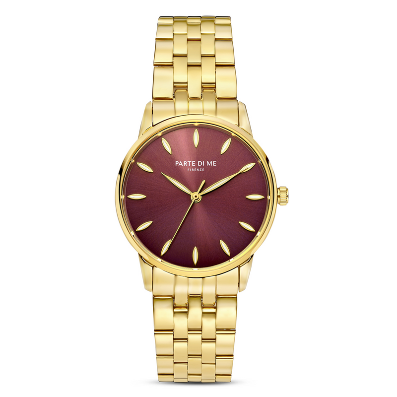 Parte Di Me Orologio rond dames horloge goudkleurig en donkerbruin PDM09047-zoom-