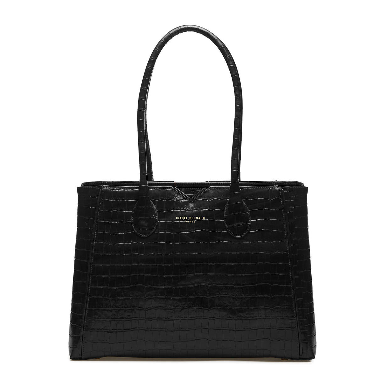 Isabel Bernard Honoré Cloè Black Croco Handbag IB25007