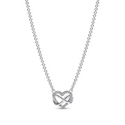 Pandora Moments 925 Sterling Silver Sparkling Infinity Heart Necklace 392666C01-50