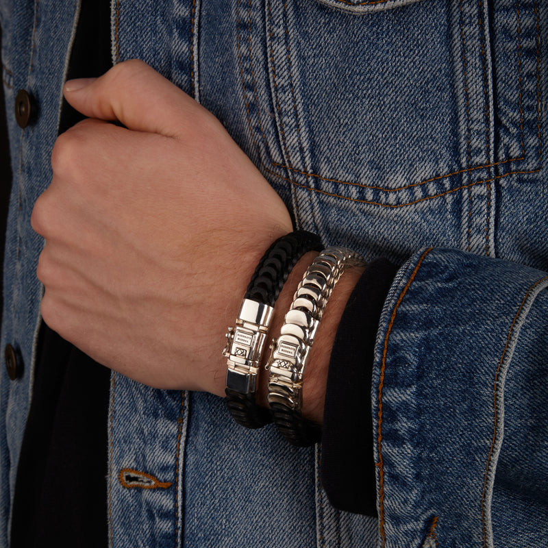 Buddha to Buddha Lars Leather Armband BTB122BL-E (Lengte: 19.00 cm)-zoom-