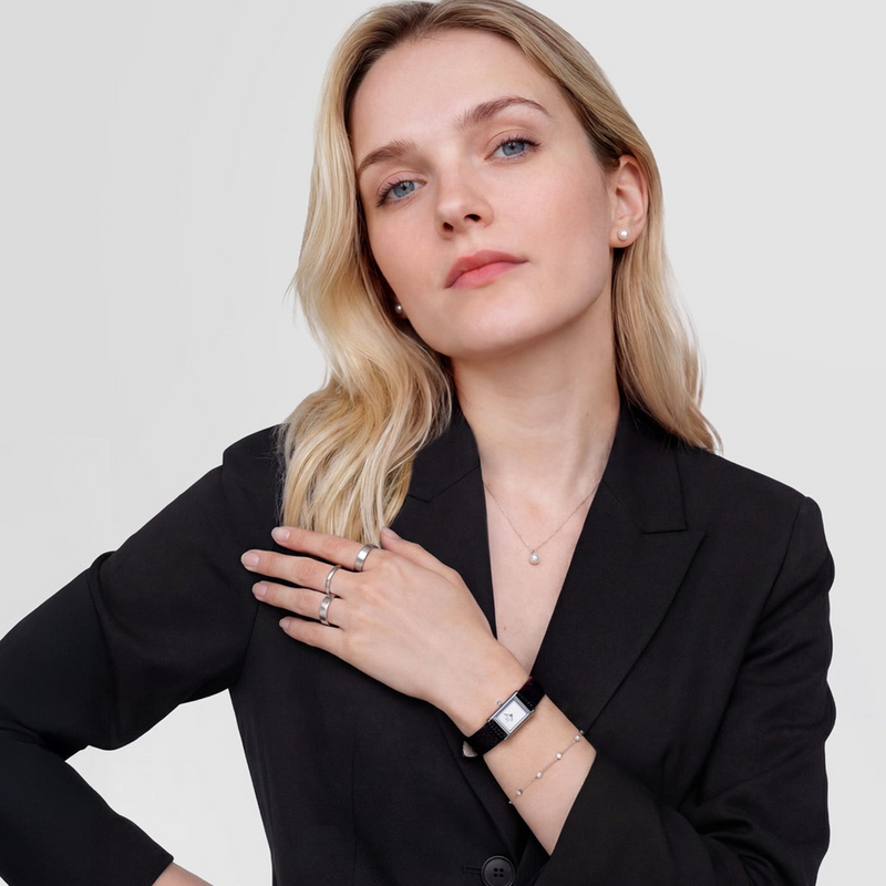 Daniel Wellington Bound Mini Black Lizard Zilverkleurig Dameshorloge DW00100901-zoom-