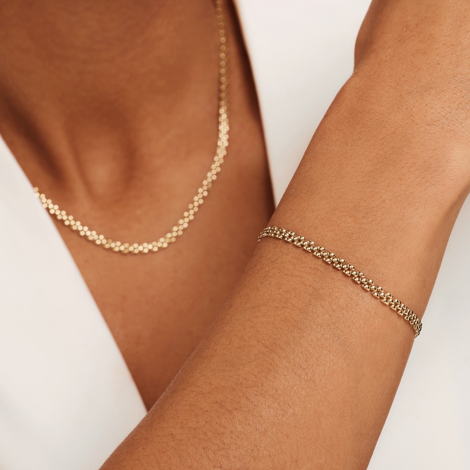 Isabel Bernard Cadeau d'Isabel 14 karat gold necklace and bracelet gift set IB90172