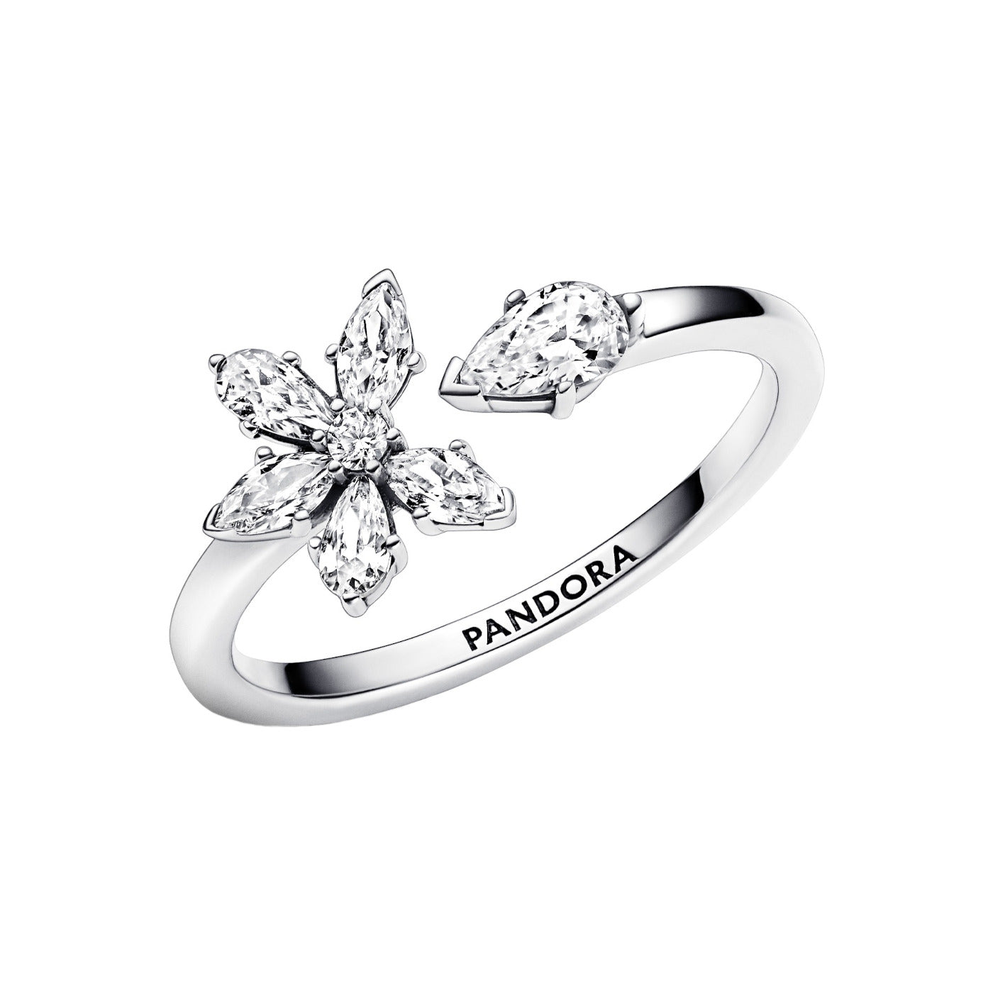 Pandora Timeless 925 Sterling Silver Sparkling Herbarium Cluster Ring 192611C01-58