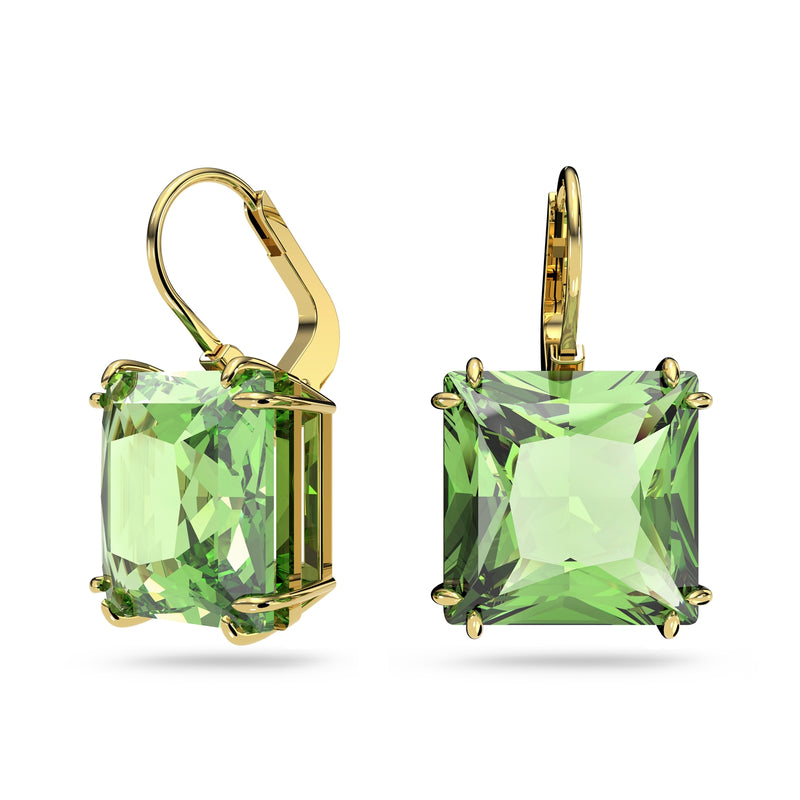 Swarovski Gold-coloured Drop earringswithGreen Crystal 5636564-zoom-