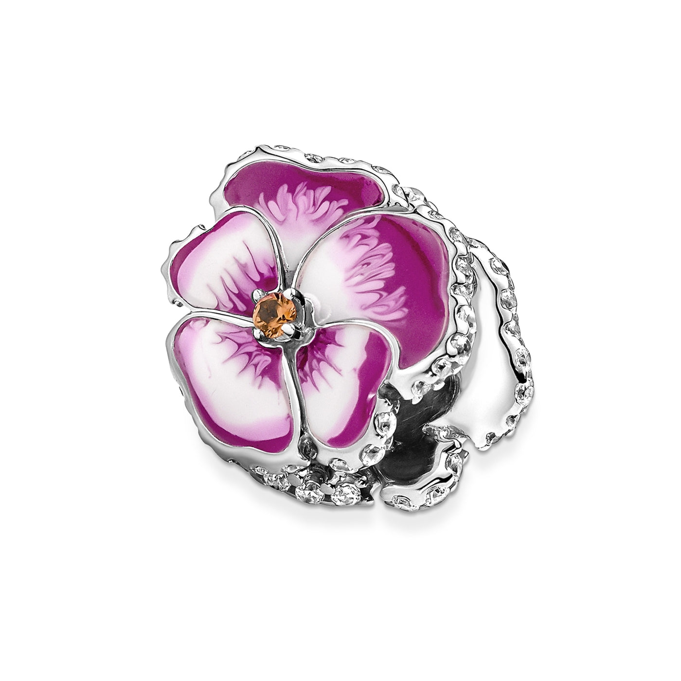 Pandora Moments 925 Sterling Silver Pansy Flower Charm 790777C01