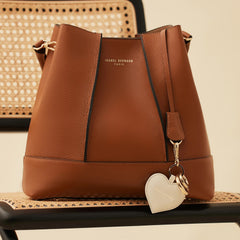 Isabel Bernard Honoré Faye Crème Calfskin Hart Key Pendant IB66001-070