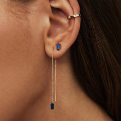 Isabel Bernard Baguette Odie 14 karaat gouden oorhangers IB360073