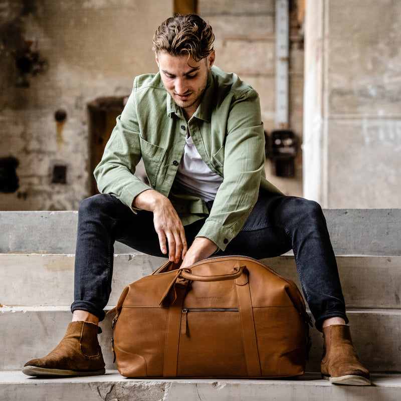 The Chesterfield Brand Portsmouth Cognac Leather Travel bag C20.001731-zoom-