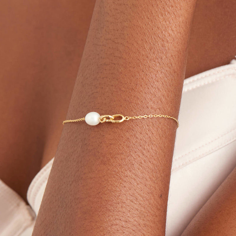 Ania Haie Pearl Power 925 Sterling Silver Gold-coloured Bracelet AH-B043-01G-zoom-