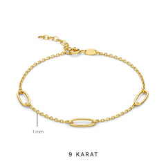 Beloro Jewels Regalo d'Amore 9 karat gold necklace and bracelet gift set BO90030
