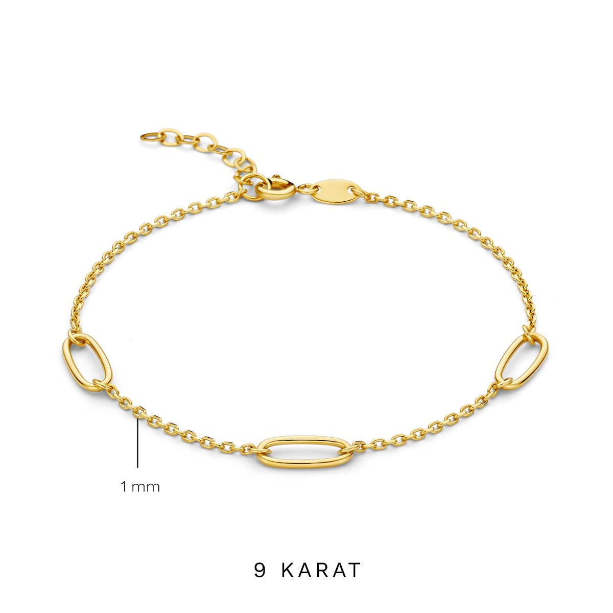 Beloro Jewels Regalo d'Amore 9 karat gold necklace and bracelet gift set BO90030
