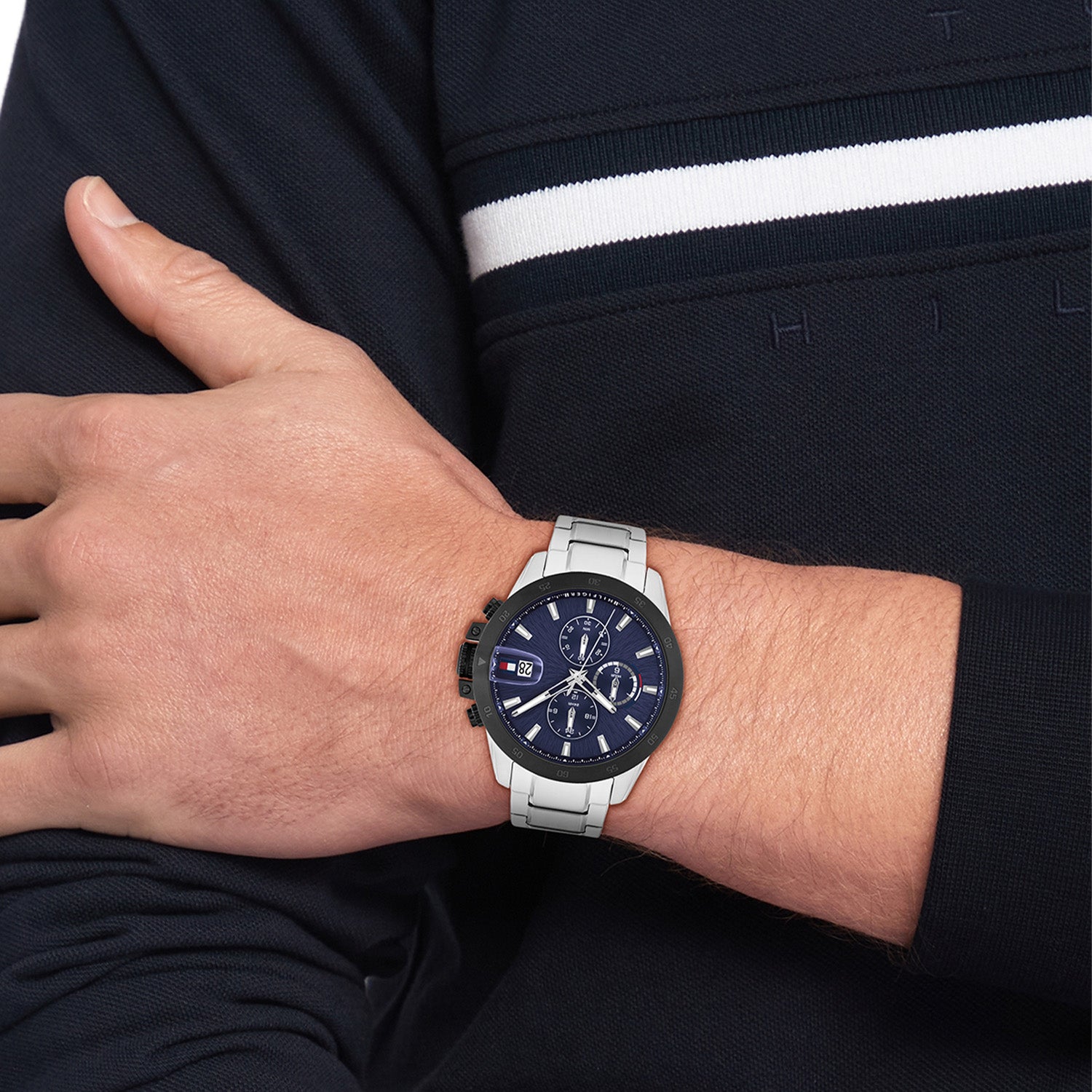 Tommy Hilfiger Jameson Silver and Blue Men's Watch TH1792198