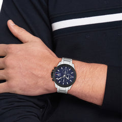 Tommy Hilfiger Jameson Silver and Blue Men's Watch TH1792198