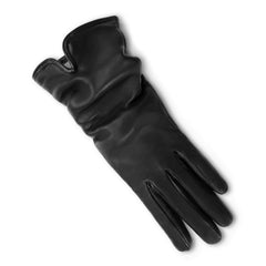 Isabel Bernard Honoré Sylvie black goatskin leather gloves IB67004-301-6.5