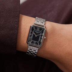 Parte di Me Orologio rectangular ladies watch silver coloured and black PDM09025