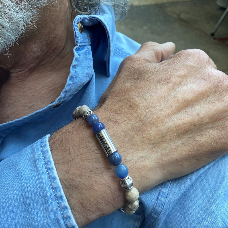 Josh Multi-coloured Natural Stone Bracelet 09329SL/TAAV/MED-zoom-