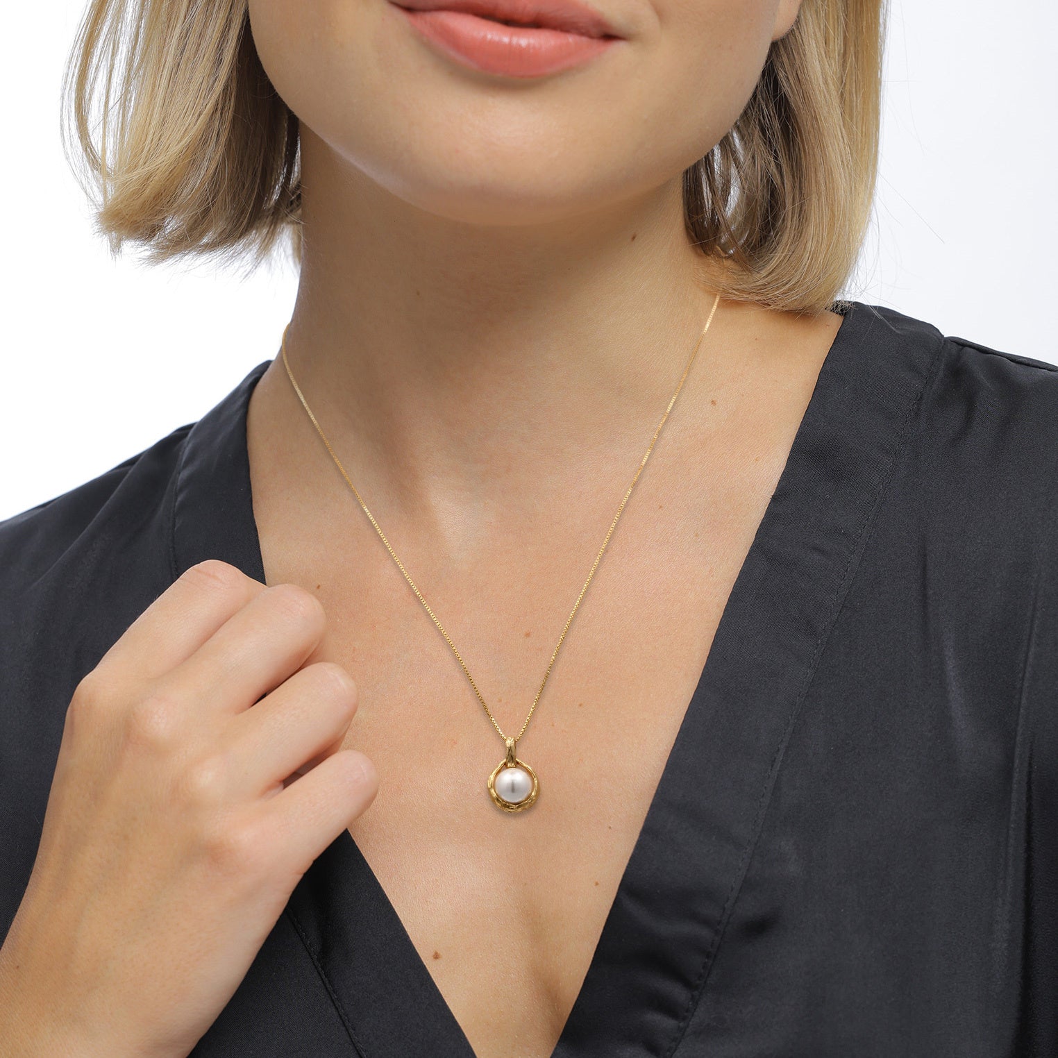 Elli 925 Sterling Silver Pearl Necklace with Pearl 2004-BF-0008271-001