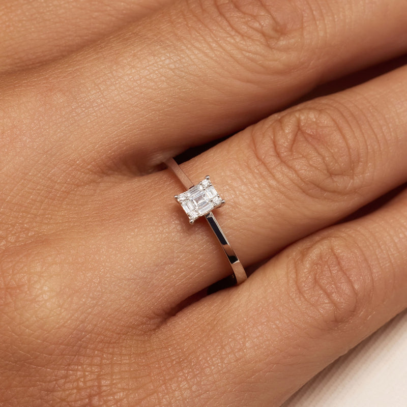 Isabel Bernard De la Paix Maxime 14 karaat witgouden ring met diamant 0.13 ct IBD330042-54-zoom-